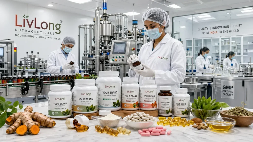 Nutraceuticals Manufacturer India: How Livlong Nutraceuticals Supports Third Party & Private Label Supplement Manufacturing