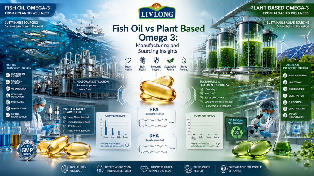 Fish Oil vs Plant Based Omega 3: Manufacturing and Sourcing Insights